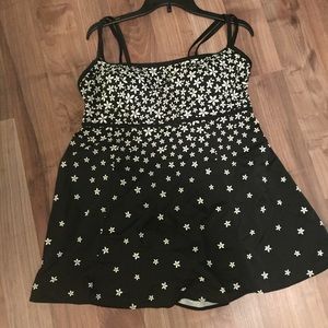 Plus Size 18W Thigh Minimizer Swim Dress - EUC